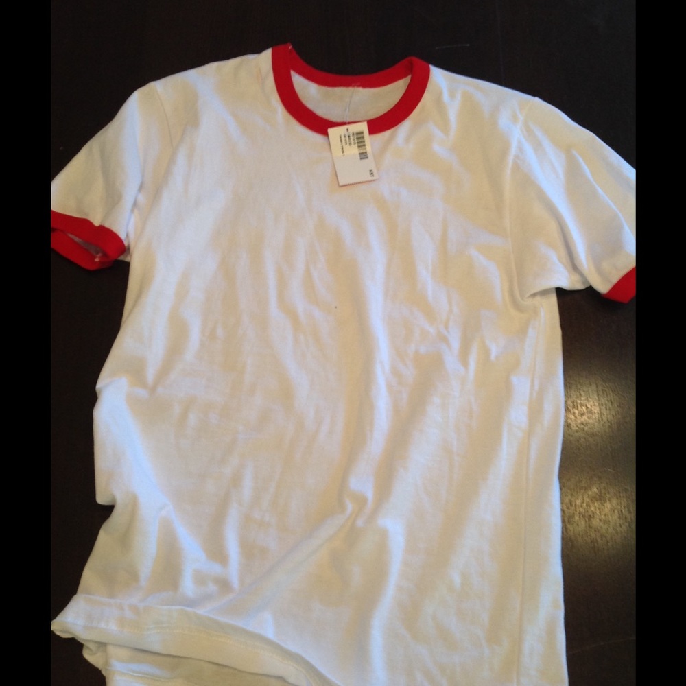 Red ringer American Apparel tee shirt